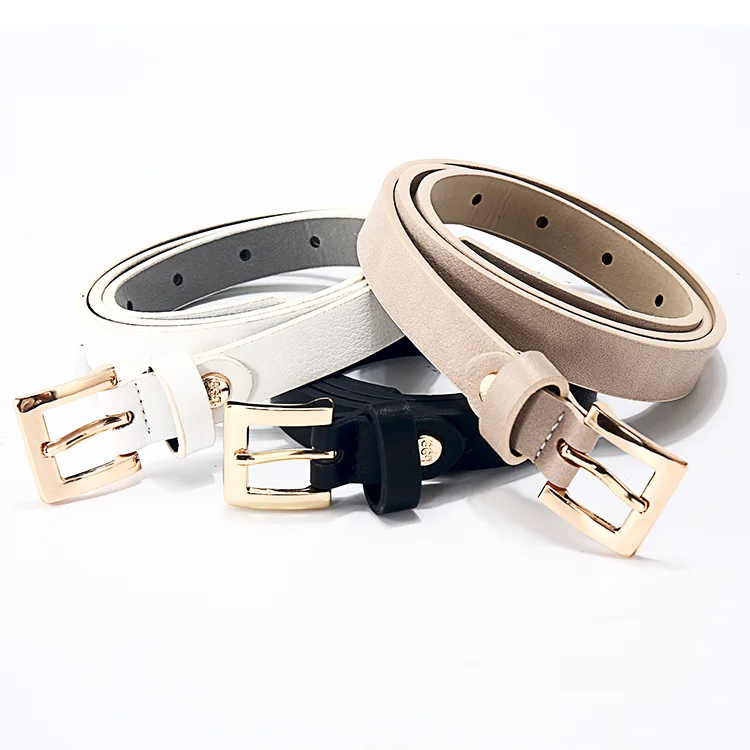 
Women casual Skinny Jean dress design leather Belt with classic gold buckle  (62336815735)