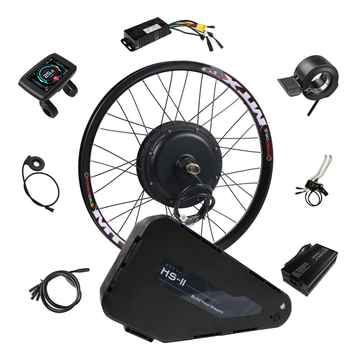 UK Market Best Sale 2500w Ebike Hub Motor Wheel Conversion Kit 72v With Battery 80km/h Long Range Electric Bike Kit