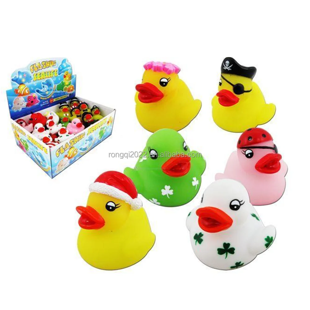 Заводская цена, Лидер продаж, красочная Водонепроницаемая плавающая светодиодная игрушка, светящаяся резиновая утка