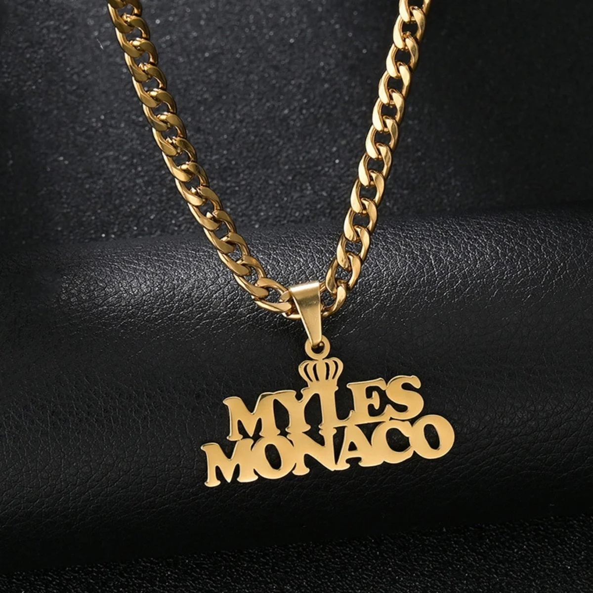 Baseball Women Men Couple Fashion Charm Name Cuban Necklace Stainless Steel Personalised Jewelry Pendants For Necklace