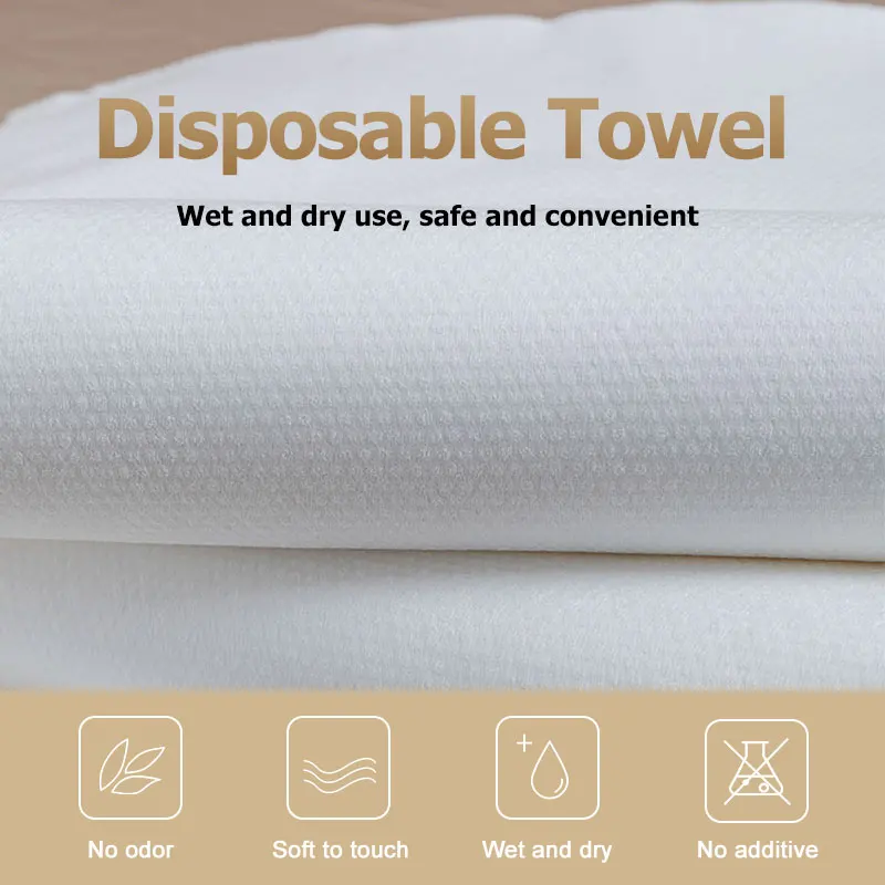 100 pcs per bag  Disposable towel  paper towel  68 GSM  Disposable Biodegradable Beauty Salon  Disposable Spa Towels