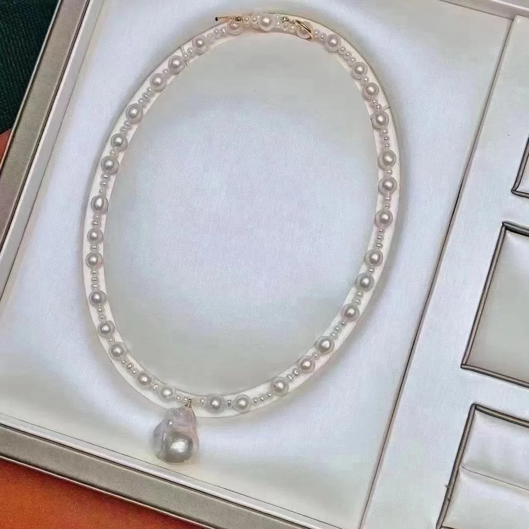 New cheap luxury big baroque brand pearl pendant necklace designs