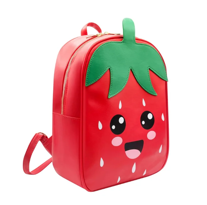 FSY Strawberry Backpack Kids Fashion Backpack Purse Faux Leather Cartoon Kids Schoolweight Bag mini backpack