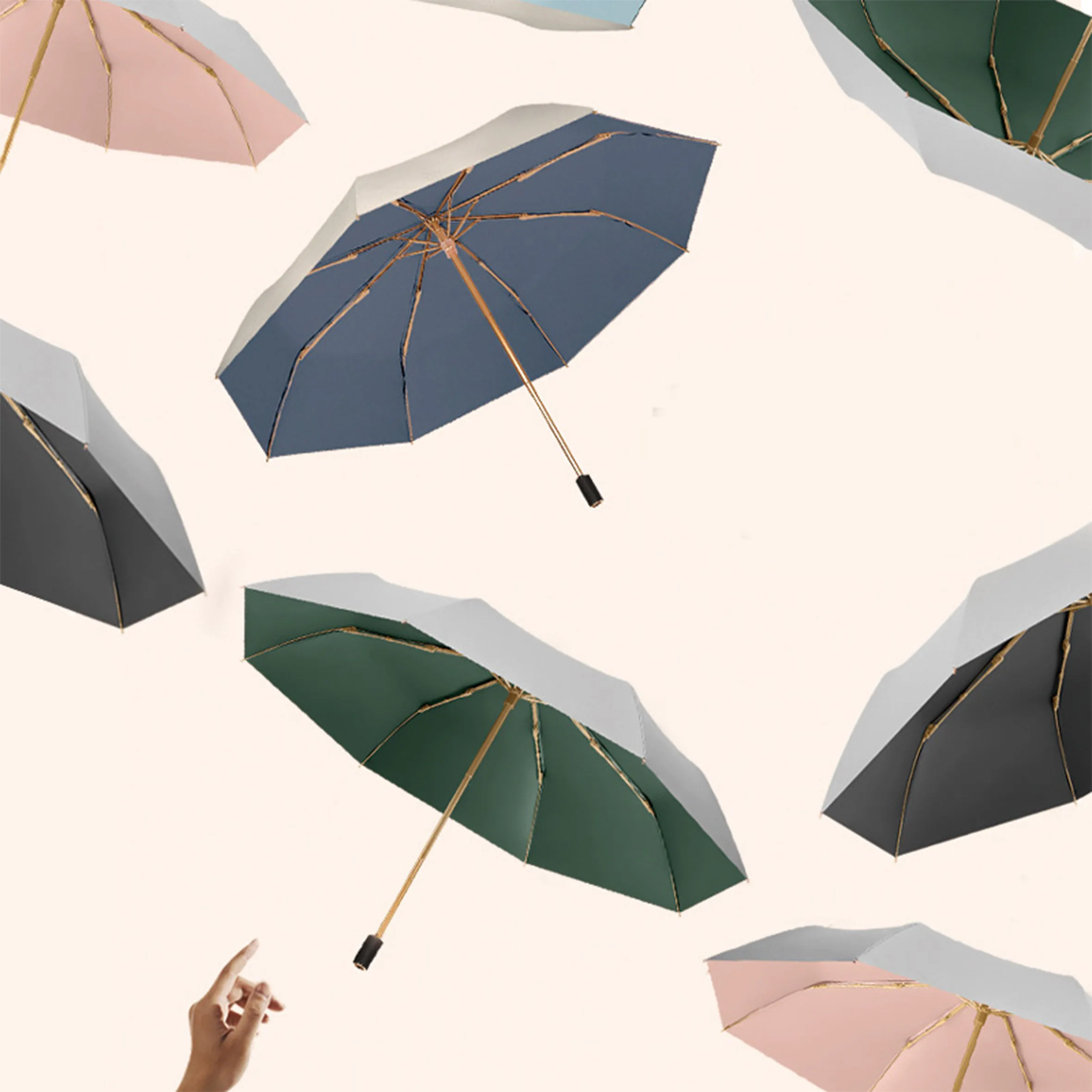 High quality Hot Selling custom 9,ribs auto open close foldable umbrellas with logo prints for travel/