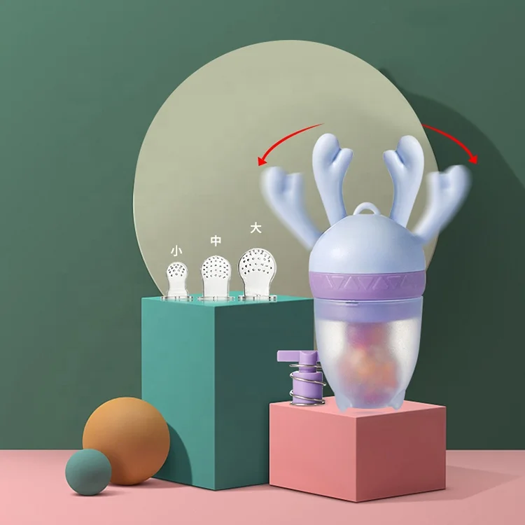 
V-coool Silicone Baby Pacifier Infant Nipple Soother Toddler Kids Pacifier Feeder For Fruits Food Nibbler Feeder 