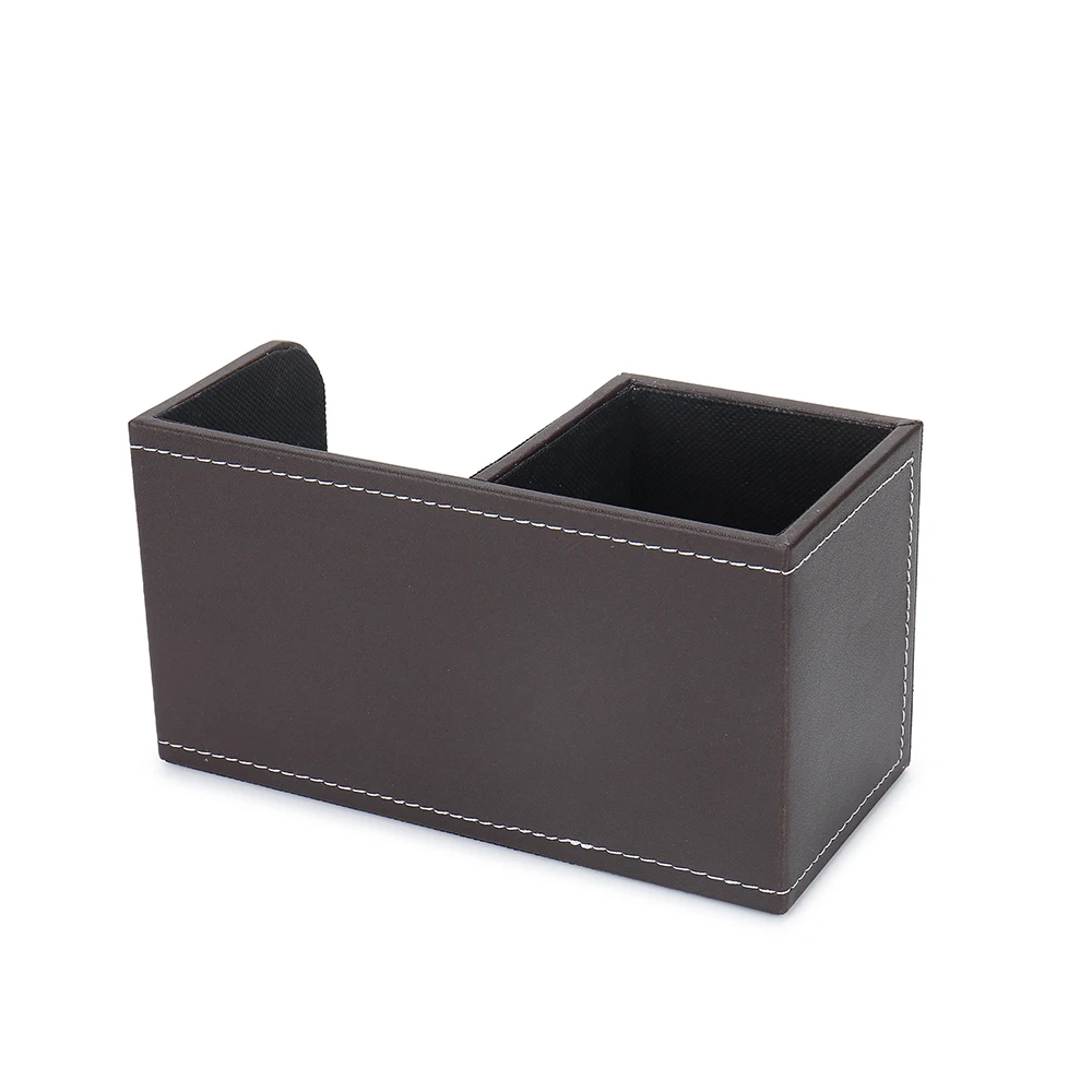 Hot Sale Custom Home Office PU Leather Pen Holders Pencil Container Business Name Card Target Desk Organizer