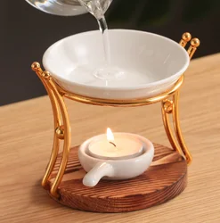 Aroma Oil Burner Geometric Ceramic Essential Oil Candle Holder Wax Melting Burner Heater Melter Fragrance