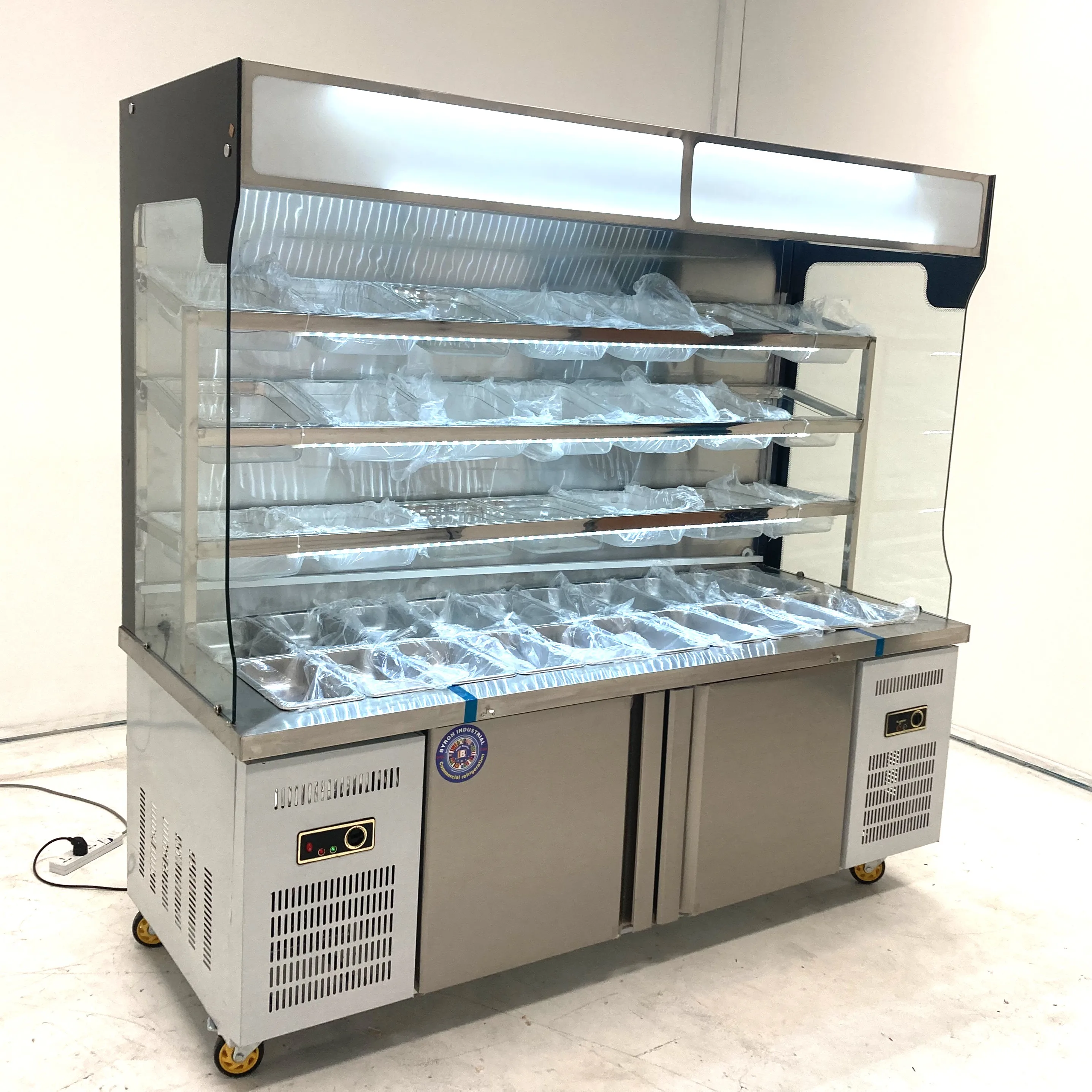 MaLaTang freezer upright chiller fridge glass door refrigerator fruit and vegetable refrigerator for restaurant hotpot
