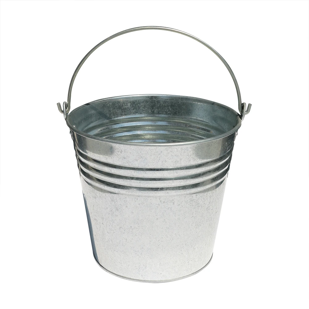 Wholesale Cheap Metal Bucket Galvanized Bucket Pail With Wooden Handle Iron Flower pot  For Garden