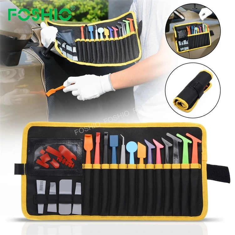FOSHIO Magnet Corner Edge Vinyl Film Car Wrap Stick Squeegee Set Window Tint Wrapping Tool