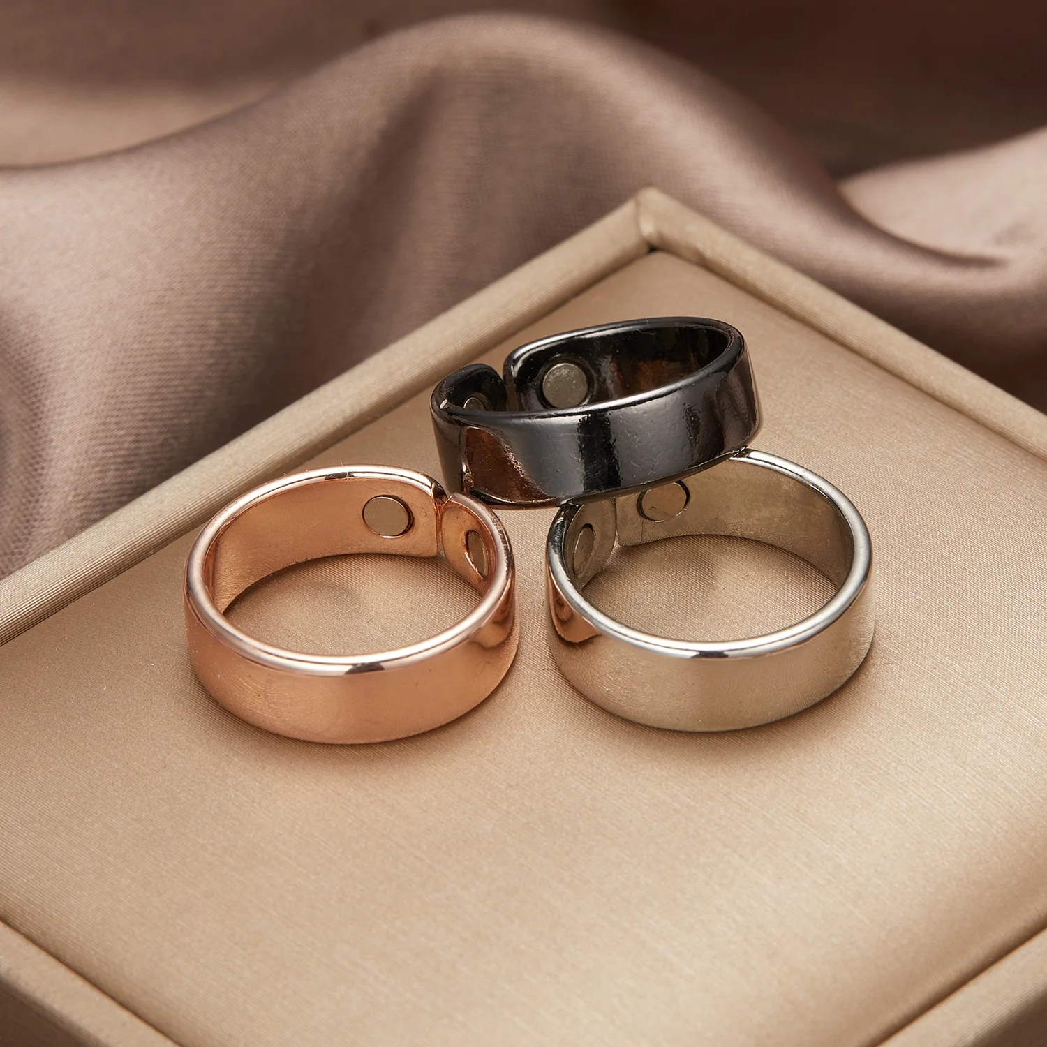 Rinhoo Hot Selling Magnetic Health Open Rings Health Care Finger Magnet Ring For Men And Women