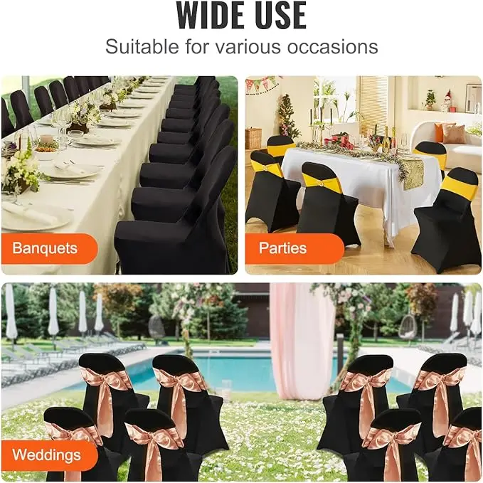 Universal Spandex Stretch Folding Chair Covers Washable Protective Slipovers Wedding Banquet Party Removable Fitted Chair Cover