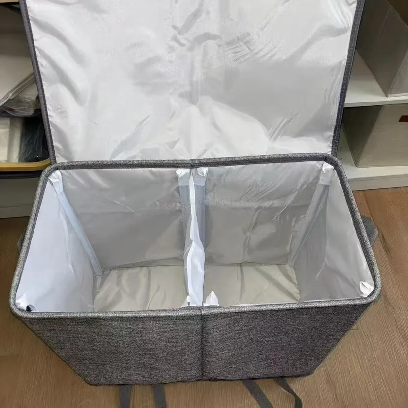 2024 new double-compartment laundry basket with lid detachable laundry storage bag dirty laundry basket