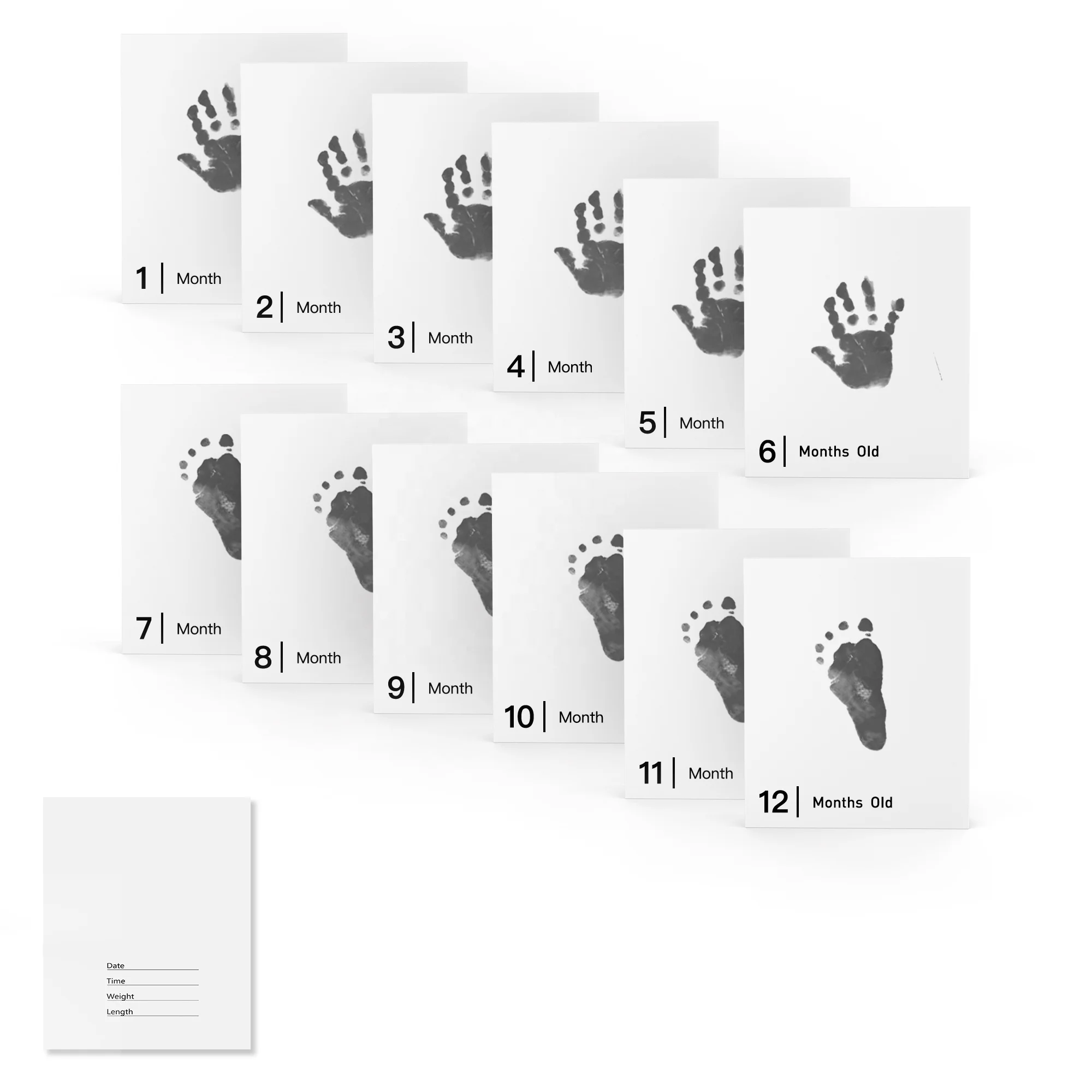 14 Sets Baby Inkless Milestone Cards Dog or Cat Pet Paw Print Kit Newborn 14 Ink Pad Hand And Footprint Baby Inkless Print Kit