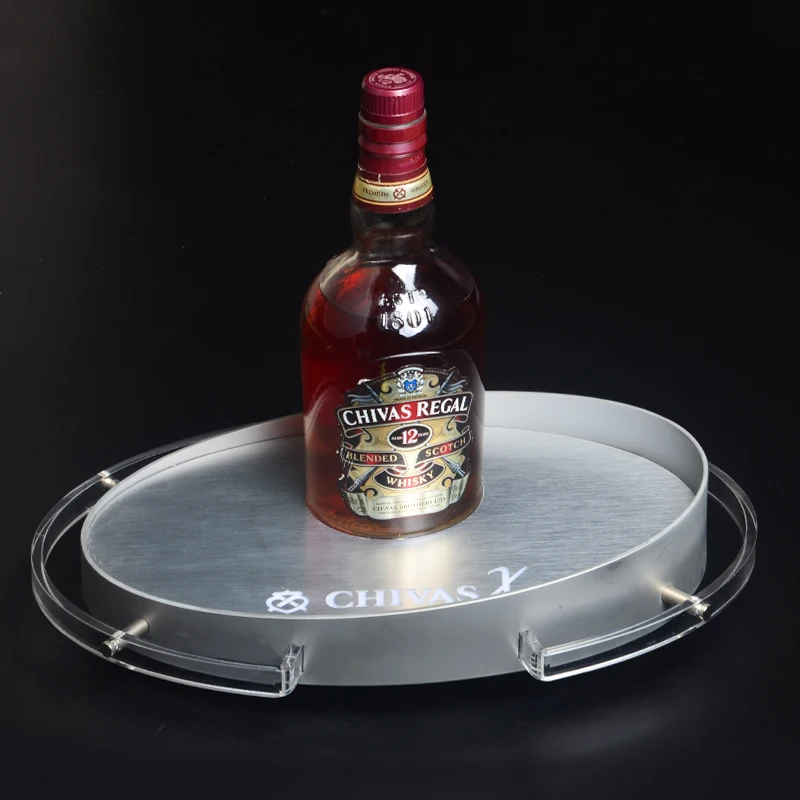 Silver LED wine bottle display rack suitable for KTV bars hotels restaurants wine displays