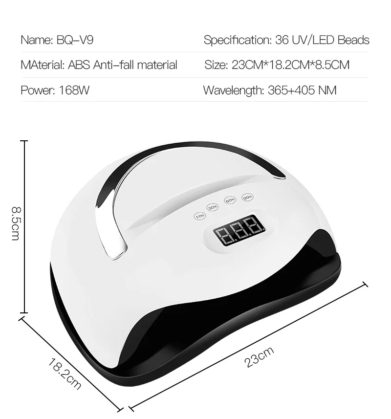 2022 New V8 168W Uv Lamp Gel Nail Polish Dryer Nail Curing Light Cordless Led Nail Lamp