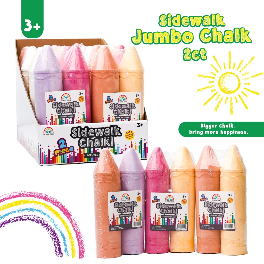 Моющийся уличный цветной мел Jumbo для тротуара 2 шт. OEM под
