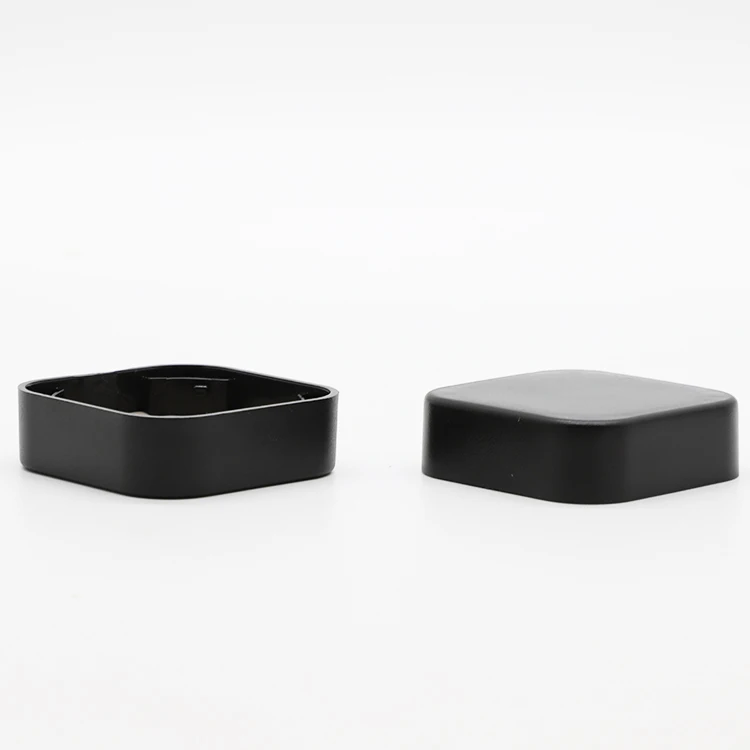 plastic child resistant square matte black lid for 5ml 9ml glass childproof square black concentrate jar