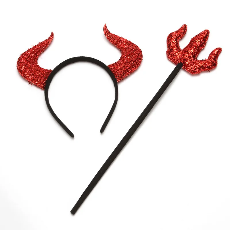 Halloween Weapon Headband Fork Ghost Festival Decorations Headband Head Buckle Devil Horns Role Play Party