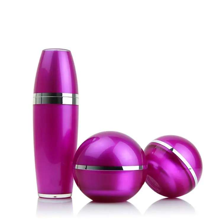 Sphere shape skin care cream jar double wall multi-capacity acrylic cosmetic lotion/serum bottle face care products packaging