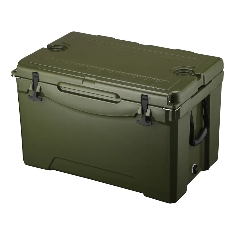 hot sale 75QT Rotomolded Ice Chest Cooler Box Insulated Hard Plastic Cooler With Wheels