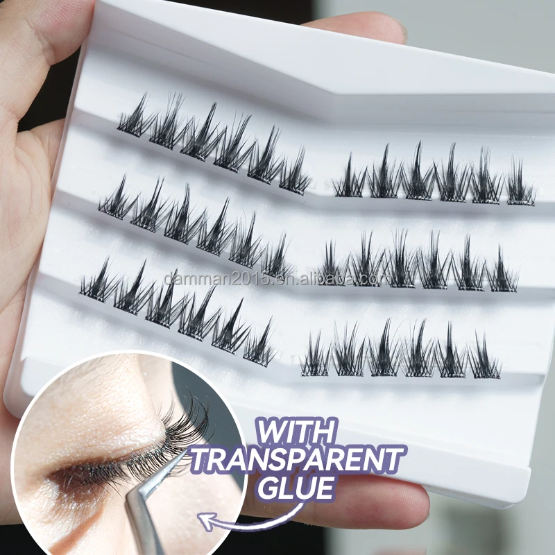 DAMMAN Self Adhesive DIY Eyelash Waterproof Sweatproof Natural Lashes With Tweezers Wholesale