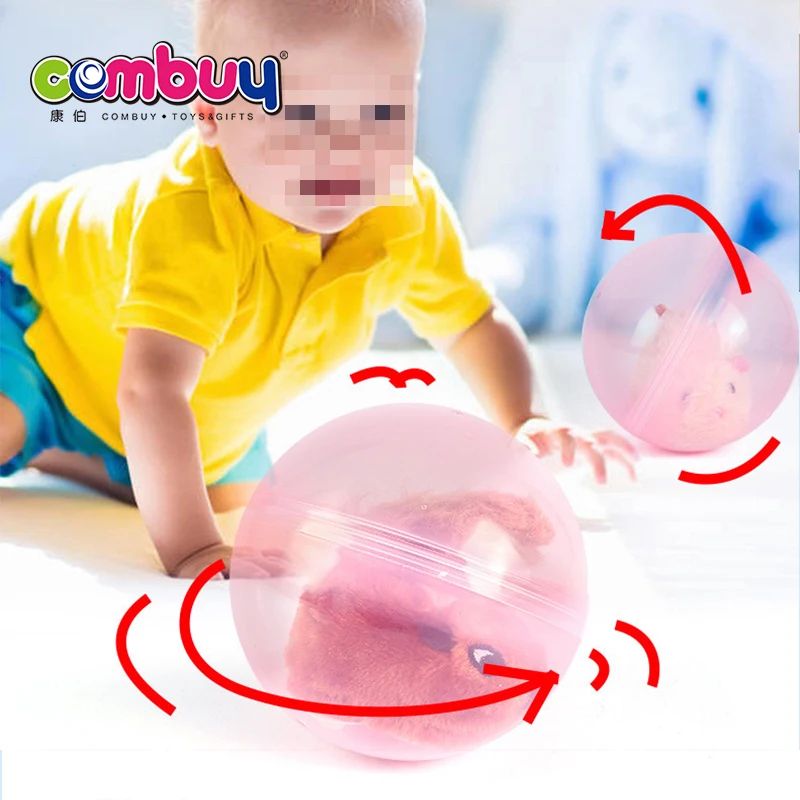 Rolling glow animal ball mini rabbit electric plush hamster toy