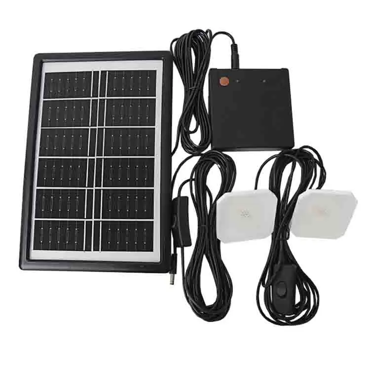 High capacity 6000mah lithium battery emergency solar lighting system indoor home rechargeable solar energy kit with 5w bulb