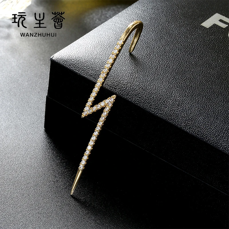 Female geometric personality puncture ear-bone oblique line earring