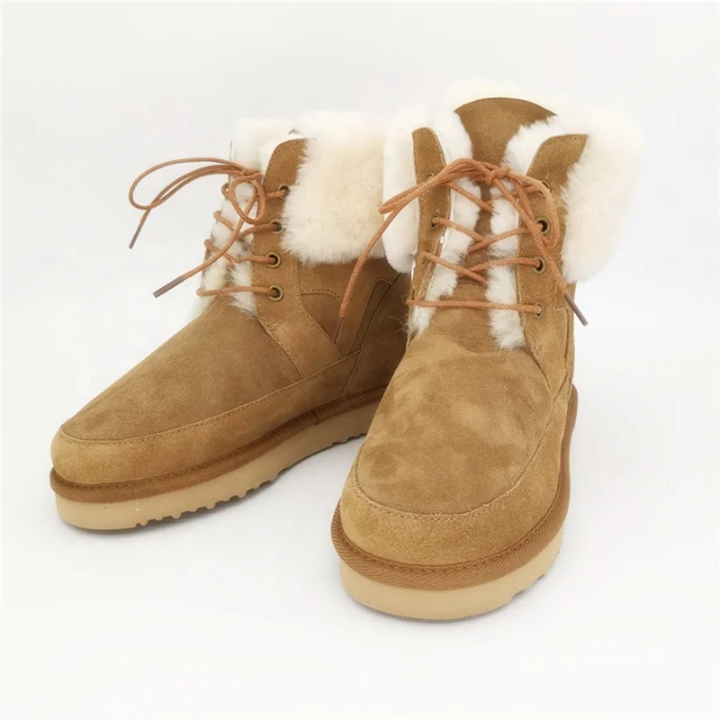 
HQB-WS012 wholesale winter boots custom premium quality snow boots winter genuine sheepskin boots for girls 