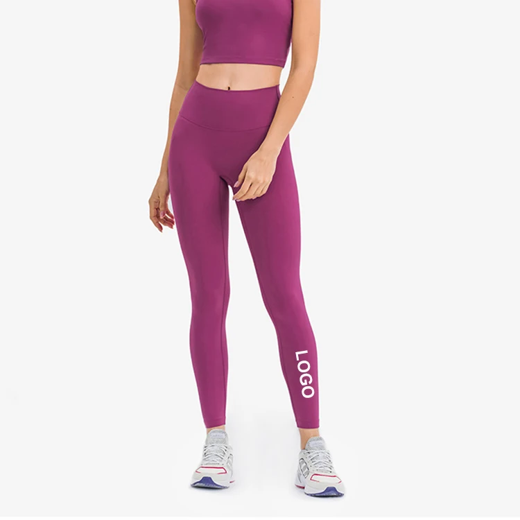 High quality luxury leggings lulu lemon super soft nylon spandex leggings for yoga gym