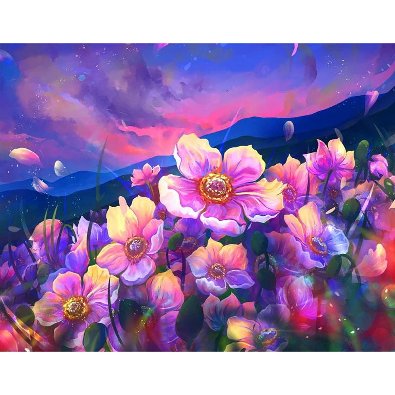 HUACAN Diy Oil Painting By Numbers Daisy Ready Frame Drawing 40x50cm Custom Paint By Numbers Flower For Adult Gift