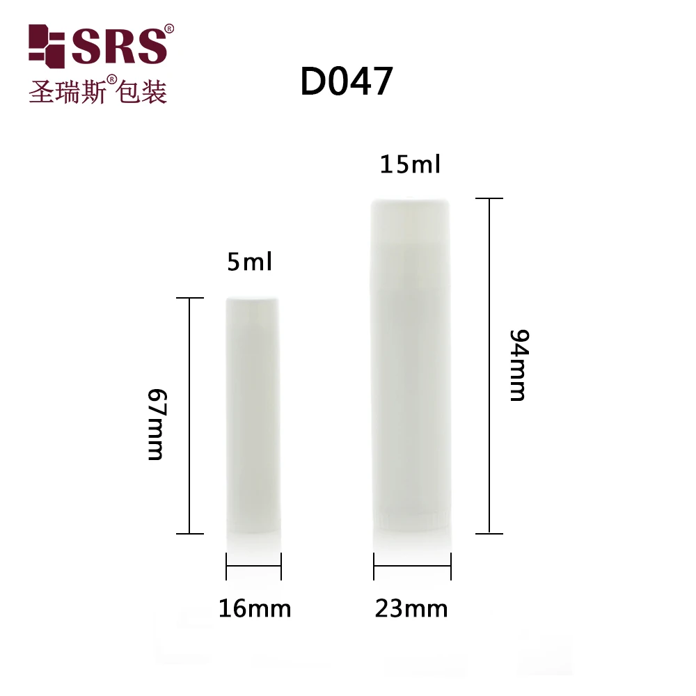 D047-5ml 15ml Transparent Clear Red White Empty PP Plastic Lip Treatment Tube 5ml For Lip Balm Moisturizer