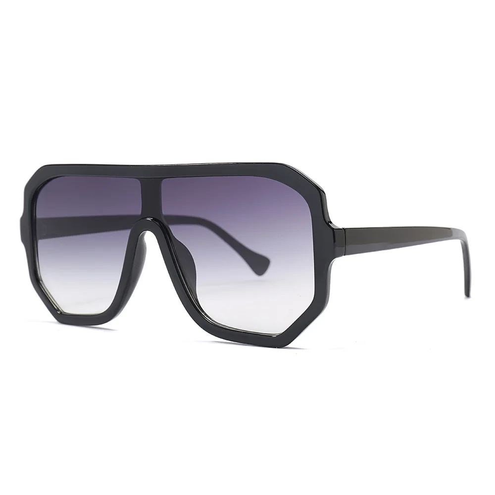 Wholesale  Plastic One Pieces Big square Frame Trendy Oversized Women Men Shades Sun Glasses Sunglasses 2021
