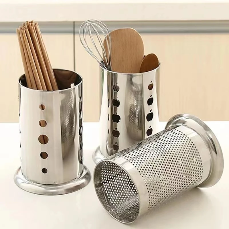 Cutlery Holder Stainless Steel Chopsticks Tube Tableware Holder For Drain Stainless Steel Kitchen Rack Utensil Holder Set