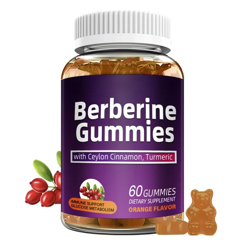 Biochealth Halal GMP Berberine with Ceylon Cinnamon Gummies Organic Berberine HCL 1500mg for Metabolism Immune Health