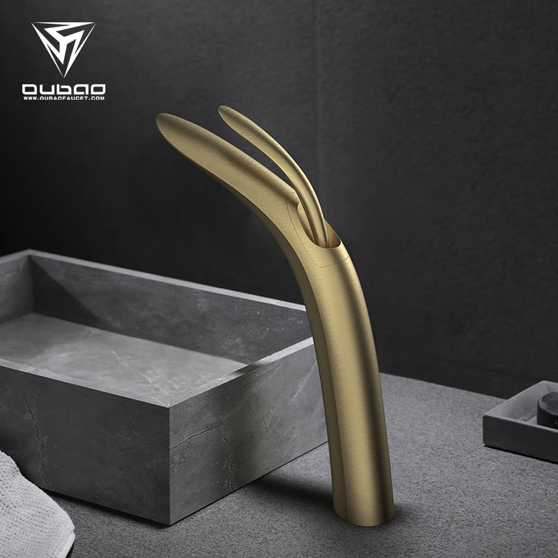 Faucet Manufacturer Brass Basin Tap Brush Gold Sanitary Ware Mixer Faucets for Bathroom