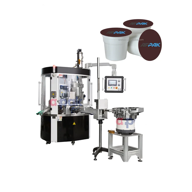 Kcup coffee filling powder filler accurate filling and strong sealing Rotary type coffee filter cup packing machine