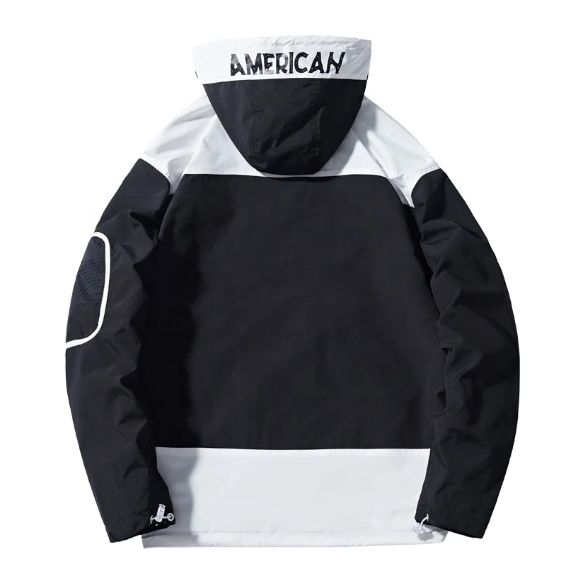 
Wholesale Custom Mens Hoodie Pullover Windbreaker Plus Size Jacket Wears 