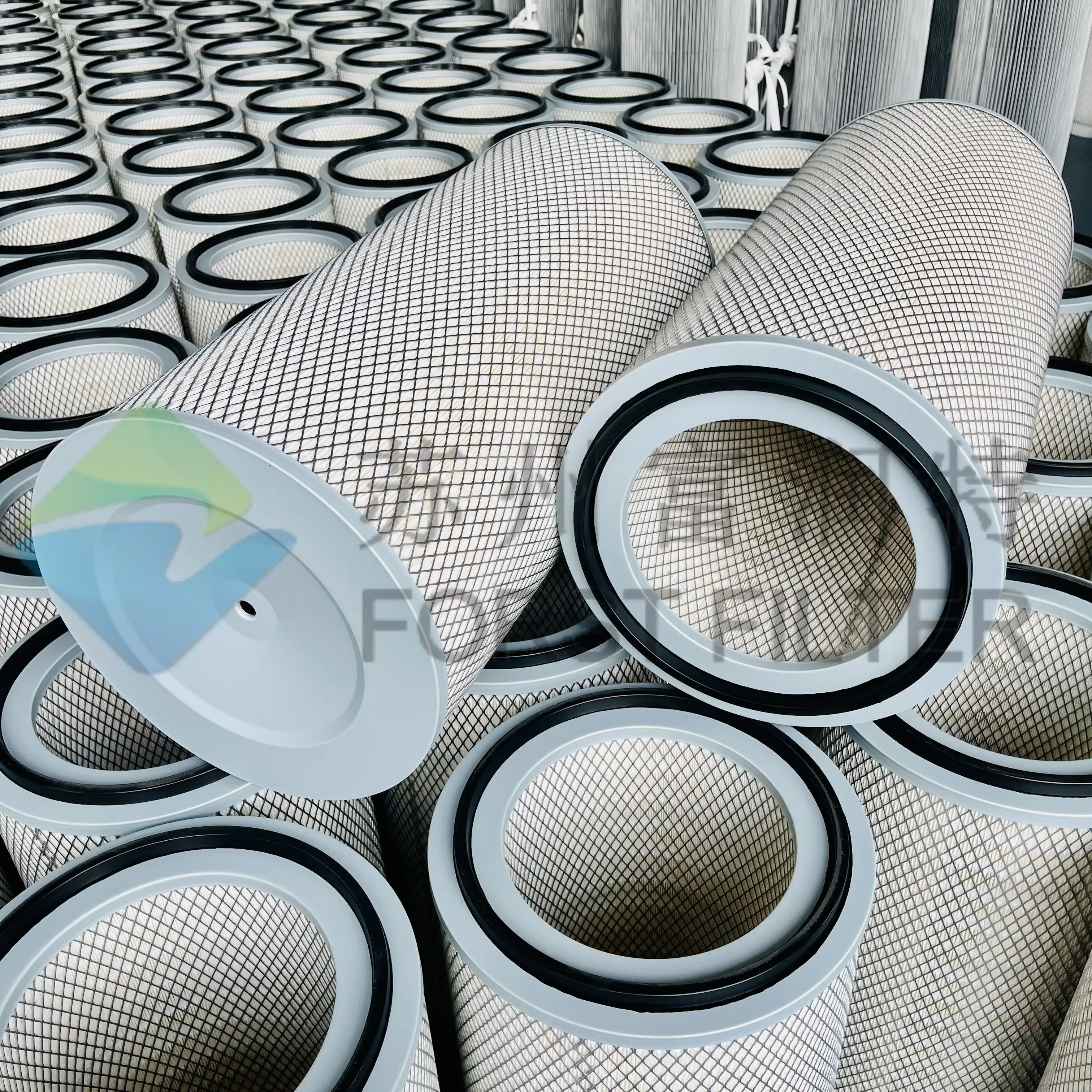 Blue Hepa  Air Filter cartridge paper 0.5 Micron Cylindrical Industrial Cellulose Nano Flame retardant Bonded Fabric