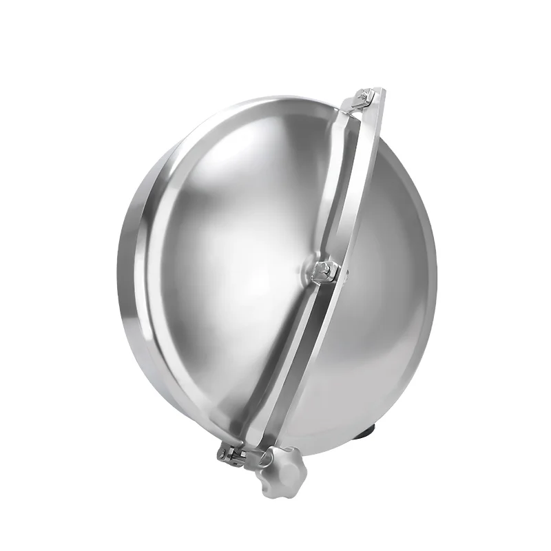 Hygienic Food Grade DN400 Beverage Matt Finished Hatch Sanitary Stainless Steel Manway Round Cover Manhole For Non Pressure Tank