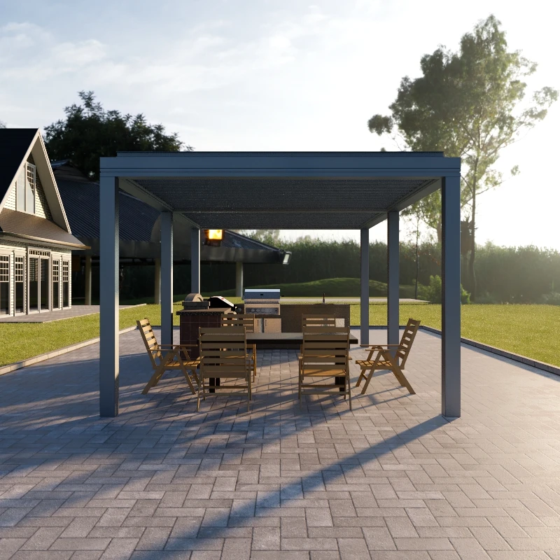 Foshan Isun waterproof Chinese style pavilion wooden pavilion aluminum pavilion