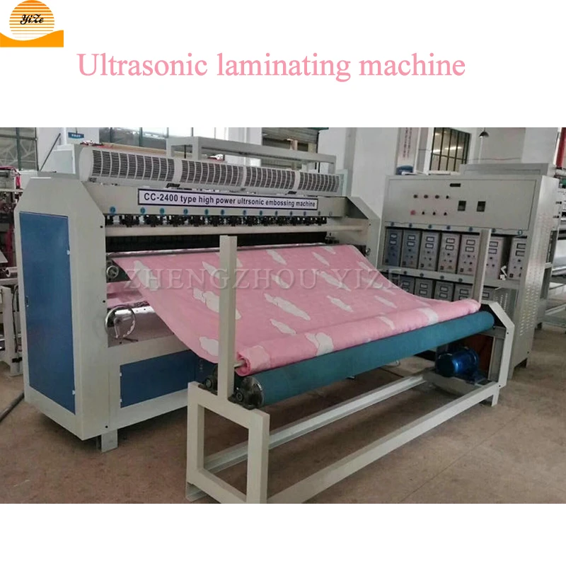 Ultrasonic fabric rolls woven towel cutting machine ultrasonic water glue fabric laminating machine for eva insole