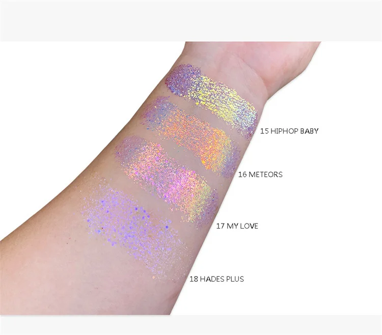 Sparkling Girls Biodegradable Light Blue Platinum Lip Gel Glitter Chunky Reflective UV Body Chameleon Glitter Gel For Kids Hair