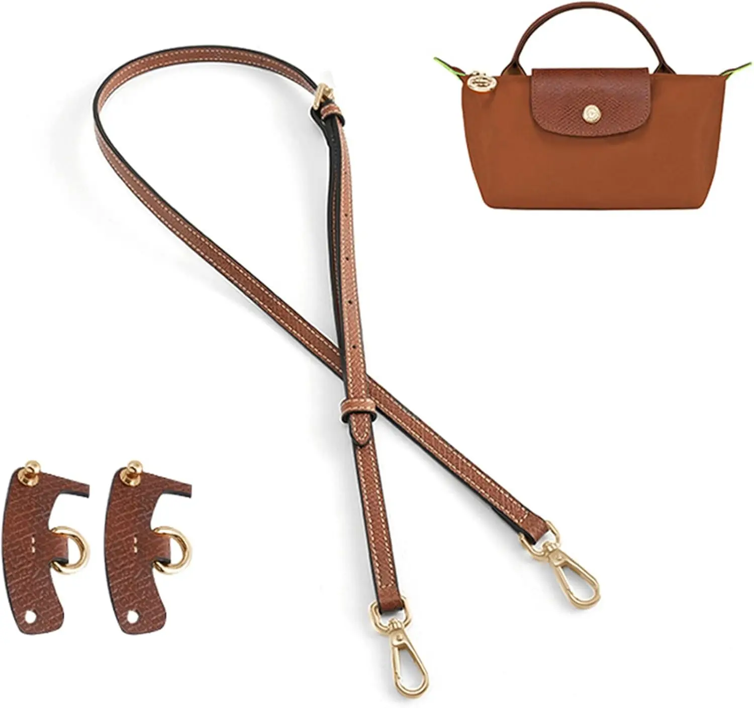 Кожаный плечевой ремень совместимый с мини-сумкой Longchamp регулируемый сменный комплект ремешками для кошелька через плечо TLX0299