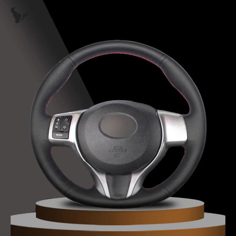 Black Artificial Leather  Car Steering Wheel Cover for Toyota Yaris 2012 2013 2014 2015 2016 2017 2018