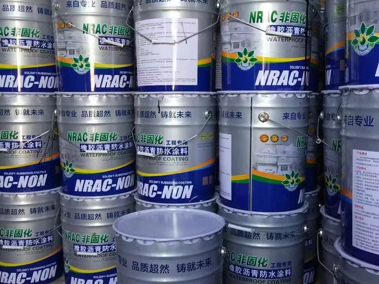 Black Non Curing Rubber Asphalt Waterproof Coating Bitumen Waterproofing Materials