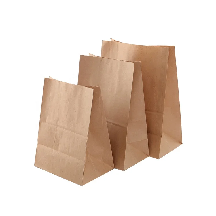 KM China wholesale custom without handle food lunch kraft paper bags for wedding birthday party