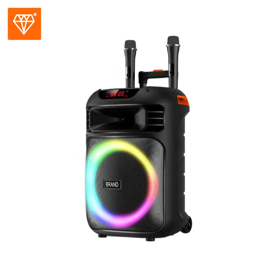 2023 New Model 12 inch Trolley Speaker Rechargeable Battery Sound Box High Power 100W Outdoor Speaker