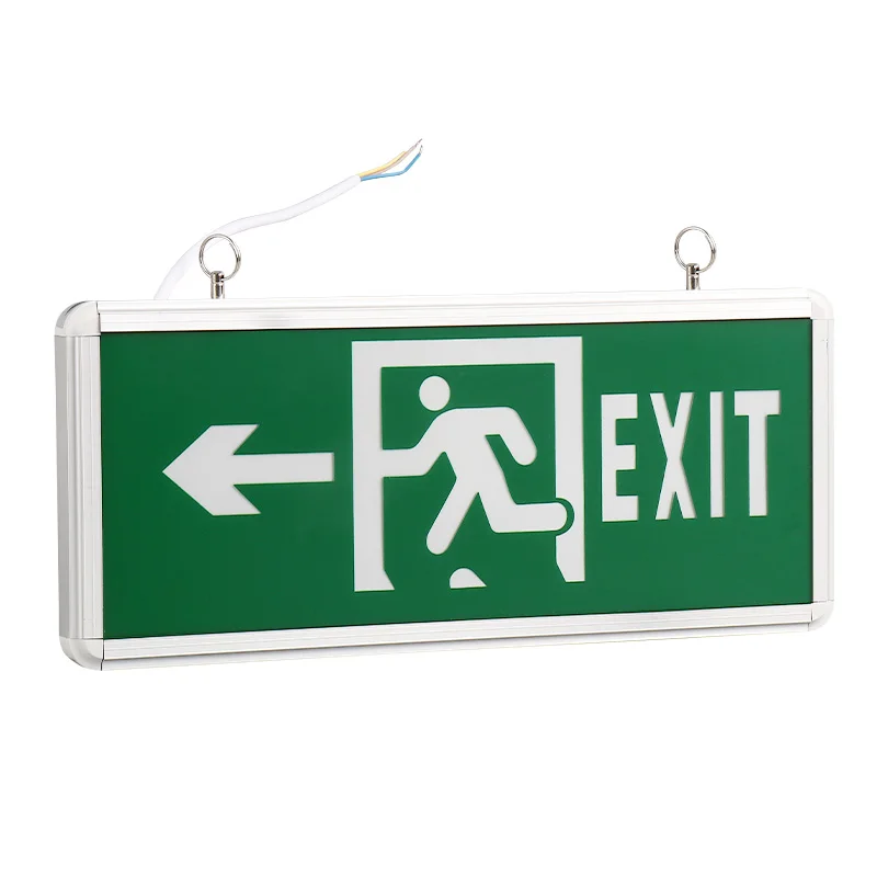 Glass Or Acrylic EXIT LED  Direction Fire Emergency Light Green Red Right Left Arrow LED Exit Sign Light